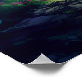 Friedlicher Fluss unter Mondlicht - Fantasy Art Poster (Ecke)