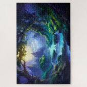 Friedlicher Fluss unter Mondlicht - Fantasy Art Puzzle (Vertikal)