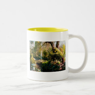 Friedlicher Garten in Guernsey 1 Zweifarbige Tasse
