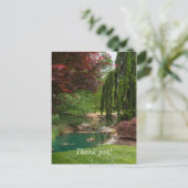 Friedlicher Garten Postkarte (Stehend Vorderseite)