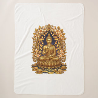 Friedlicher Goldener Buddha-Meditations-Kunst-Flee Sherpadecke