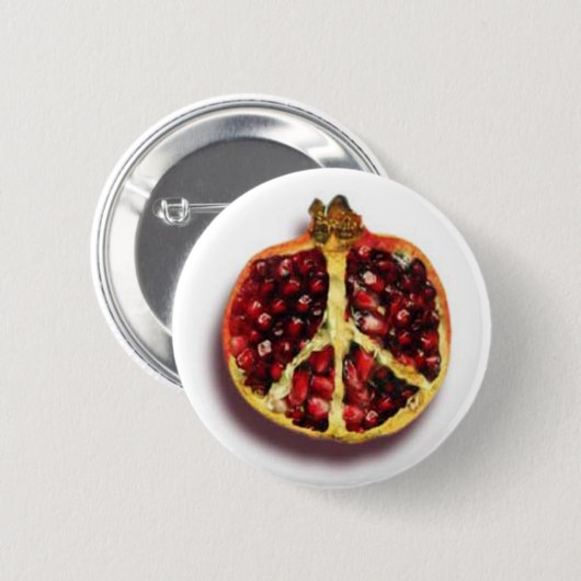 Friedlicher Granatapfel-Knopf Button (Vorne & Hinten)