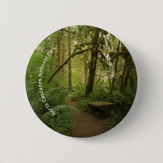Friedlicher grüner Waldweg in Washington Button (Vorderseite)