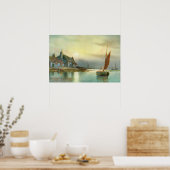 Friedlicher Hafen Poster (Küche)