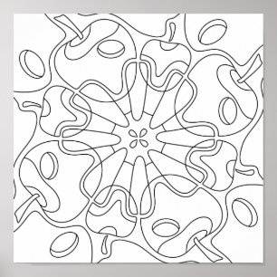 Friedlicher Herbst: Abstrakte Äpfelfärbung Poster