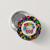 Friedlicher Hippie Button (Vorne & Hinten)