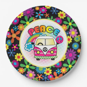 Friedlicher Hippie  Pappteller