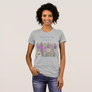 Friedlicher, Hübscher Zaun-T - Shirt für Blumengär