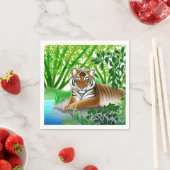 Friedlicher junger Tiger im Jungle Paper Napkins Serviette (Beispiel)