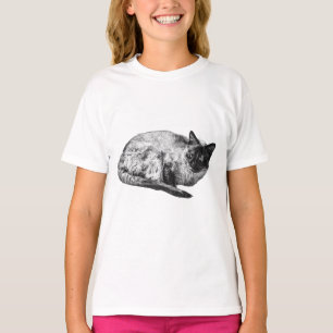 Friedlicher Katze, für den Winter schattiert T-Shirt
