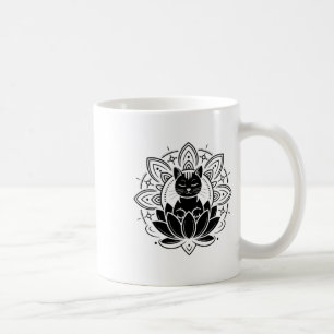 Friedlicher Katzen-Lotusblumen-Yoga-Meditations-T- Kaffeetasse