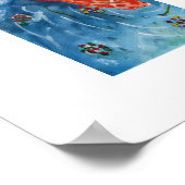 Friedlicher Koi-Fisch-Wasserfarben-Wandkunstposter Poster (Ecke)