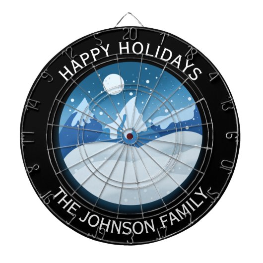 Friedlicher Landschaft Mit Frost Custom Dartscheibe (vorne)