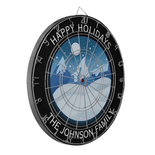 Friedlicher Landschaft Mit Frost Custom Dartscheibe (Vorderseite Links)