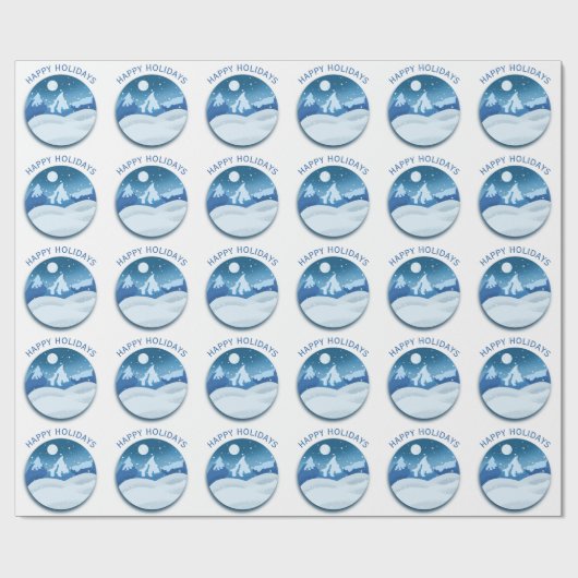 Friedlicher Landschaft Mit Frost Custom Geschenkpapier (Flach)