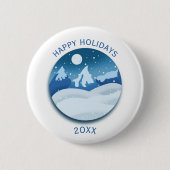 Friedlicher Landschaft mit Raureif Button (Vorderseite)