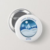 Friedlicher Landschaft mit Raureif Button (Vorne & Hinten)