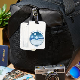 Friedlicher Landschaft mit Raureif Gepäckanhänger