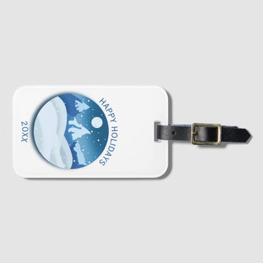 Friedlicher Landschaft mit Raureif Gepäckanhänger (Vorderseite (Horizontal))