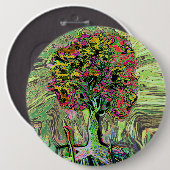 Friedlicher lebender Baum des Lebens Button (Vorne & Hinten)