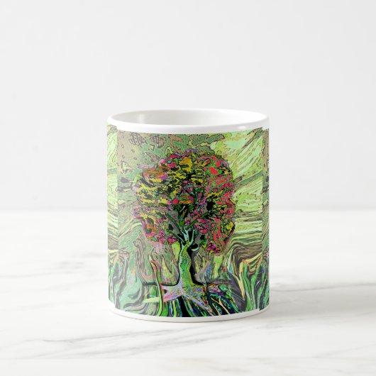 Friedlicher lebender Baum des Lebens Kaffeetasse (Mittel)