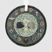 Friedlicher lebender Retro Yin Yang w/Tree des Ornament (Rückseite)