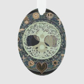 Friedlicher lebender Retro Yin Yang w/Tree des Ornament (Vorderseite)