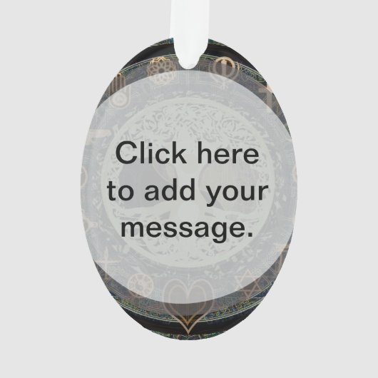 Friedlicher lebender Retro Yin Yang w/Tree des Ornament (Rückseite)