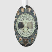 Friedlicher lebender Retro Yin Yang w/Tree des Ornament (Vorderseite)