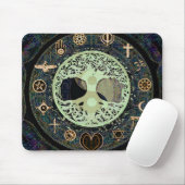 Friedlicher lebender Yin Yang Baum des Lebens Mousepad (Mit Mouse)