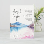 Friedlicher  Minimalistischer Aquasee Einladung (Stehend Vorderseite)