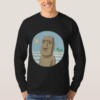 Friedlicher Moai bei Sonnenuntergang T-Shirt