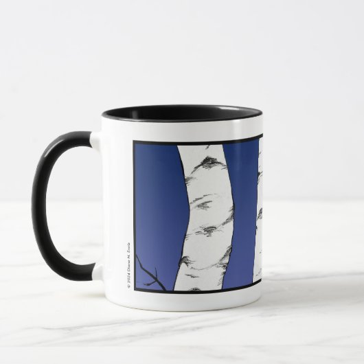 Friedlicher Mond durch Birken Tasse (Links)