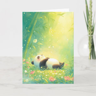 Friedlicher Panda in einer Bambuswiese Karte