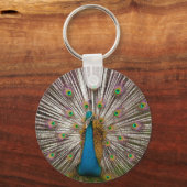 Friedlicher Pfau Schlüsselanhänger (Vorderseite)