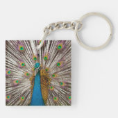 Friedlicher Pfau Schlüsselanhänger (Rückseite)