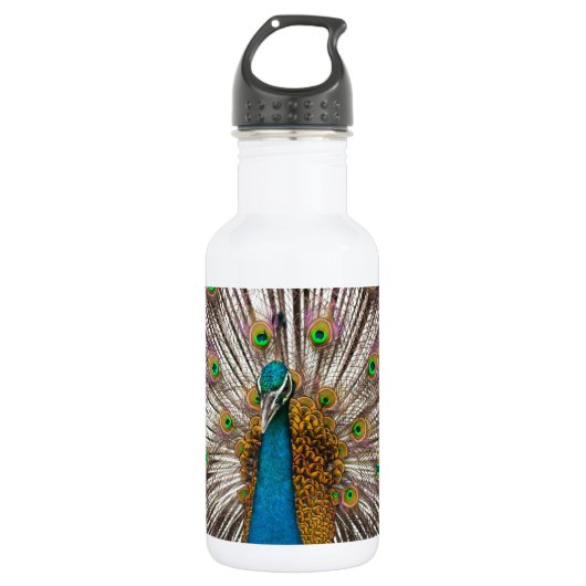 Friedlicher Pfau Trinkflasche (Vorderseite)