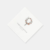 Friedlicher Pfirsich-Blumenkranz Serviette (Ecke)
