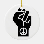 Friedlicher Protest Keramik Ornament (Hinten)