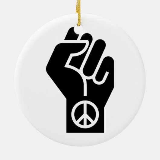 Friedlicher Protest Keramik Ornament (Hinten)