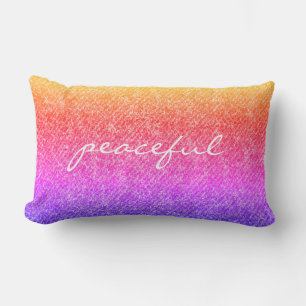 Friedlicher Regenbogen-Denim-Look Reversible Theme Lendenkissen