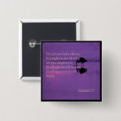 friedlicher Reiher mit Zephaniah 3:17-Button Button (Vorne & Hinten)