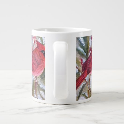 Friedlicher roter Kardinal Jumbo-Tasse (Rückseite)