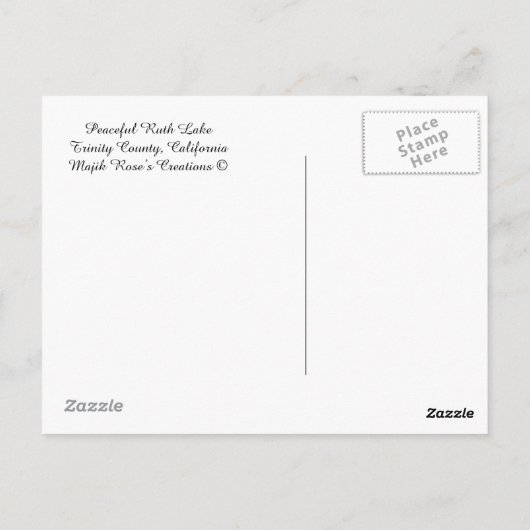 Friedlicher Ruth-See....... Postkarte (Rückseite)