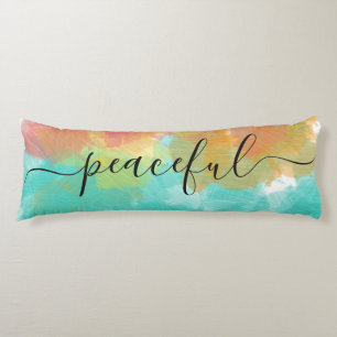 Friedlicher Schlaf Korallen Gelb Türkis Wasserfarb Seitenschläferkissen