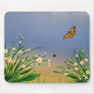 Friedlicher Schmetterling Sonnenuntergangs Himmel Mousepad