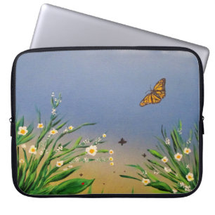 Friedlicher Schmetterlingshimmel Sonnenuntergang N Laptopschutzhülle