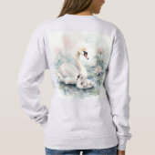 Friedlicher Schwan und Schwanenjunge Sweatshirt (Rückseite)