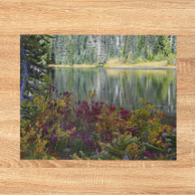 Friedlicher See Lebhafter Fall Farbe Landschaft