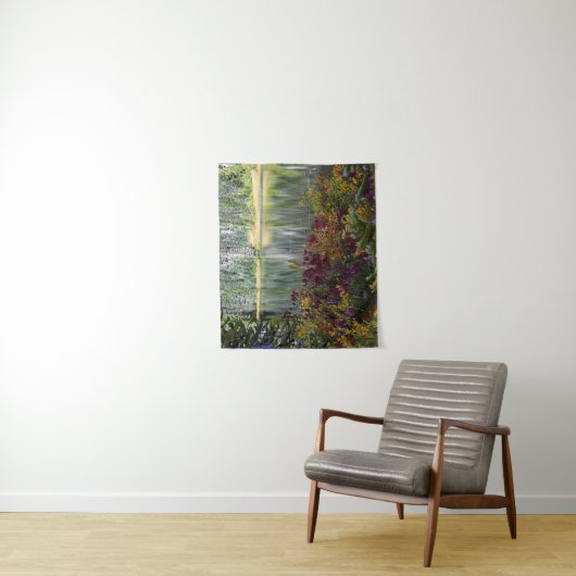 Friedlicher See Lebhafter Fall Farbe Landschaft Wandteppich (Beispiel)